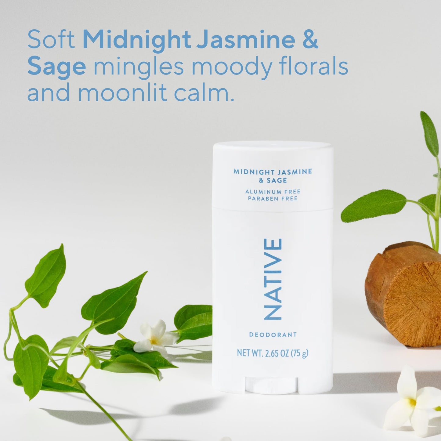 Native Deodorant Contains Naturally Derived Ingredients, 72 Hour Odor Control, Deodorant for Women and Men, Aluminum Free, Midnight Jasmine & Sage 2.65oz