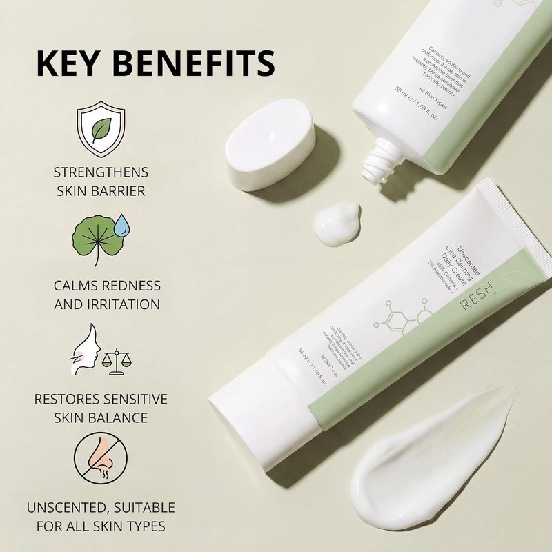 Regine Switzerland Korean Cica Repair Cream - Hydrating Moisturizer for Sensitive Skin | Soothing Redness Relief with Ceramide & Panthenol (Fragrance-Free, 50ml)