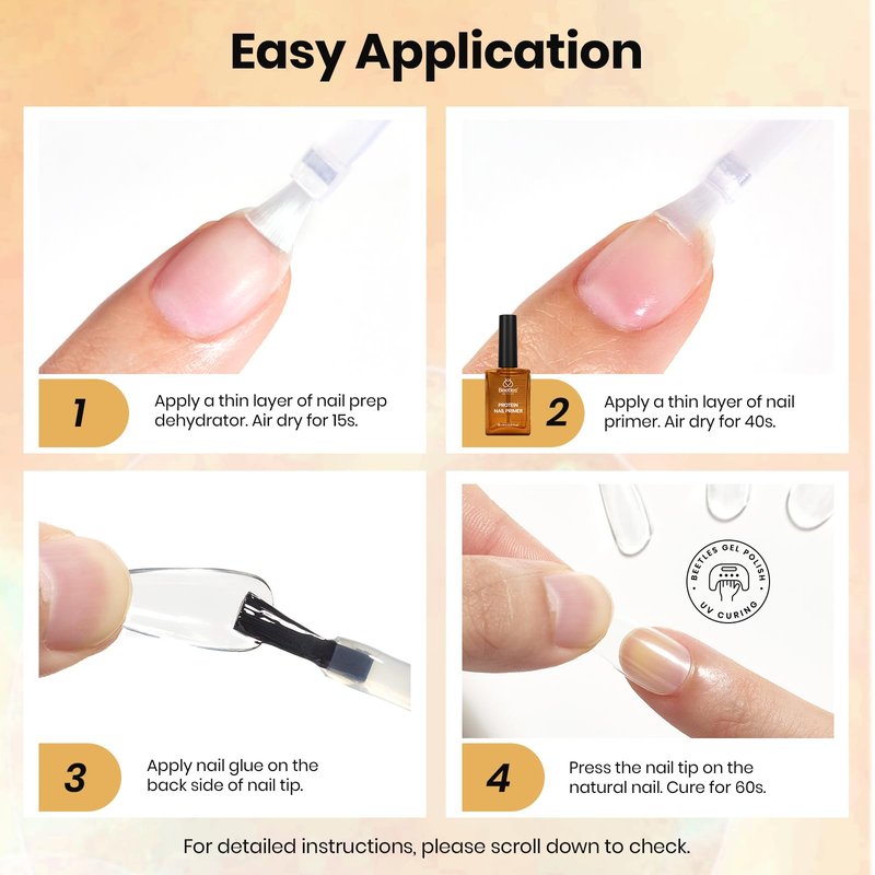 Beetles 30ML Protein Nail Primer - HEMA-Free Acid-free Professional Nail Prep for Acrylic & Gel Polish, Large Size Refill for Nail Technicians, Salon & Home DIY