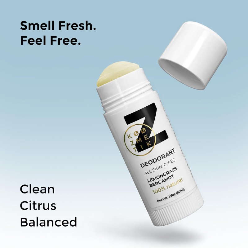 100% Natural Deodorant for Everyday | Aluminum Free | Chemical Free | Long-Lasting Odor Protection | Lemongrass & Bergamot for Daily Freshness | Cruelty-Free | Z KØØZMETIK 1.7oz