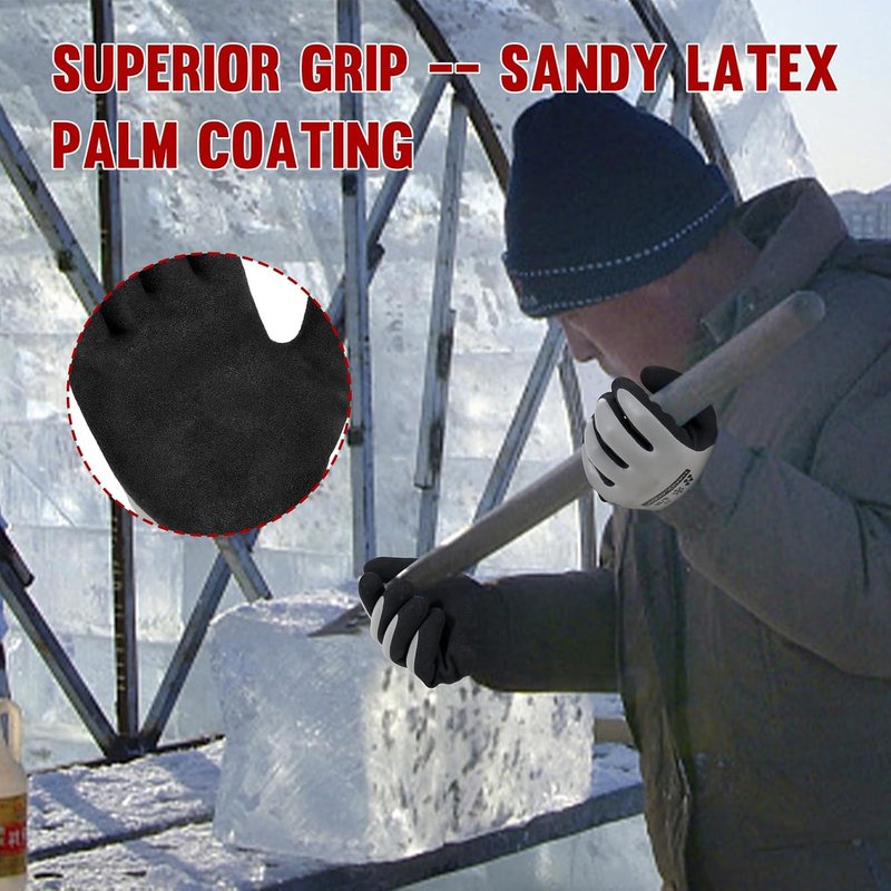 AIGEVTURE Waterproof Winter Work Gloves - Insulated Thermal Liner for Superior Grip | XX Large