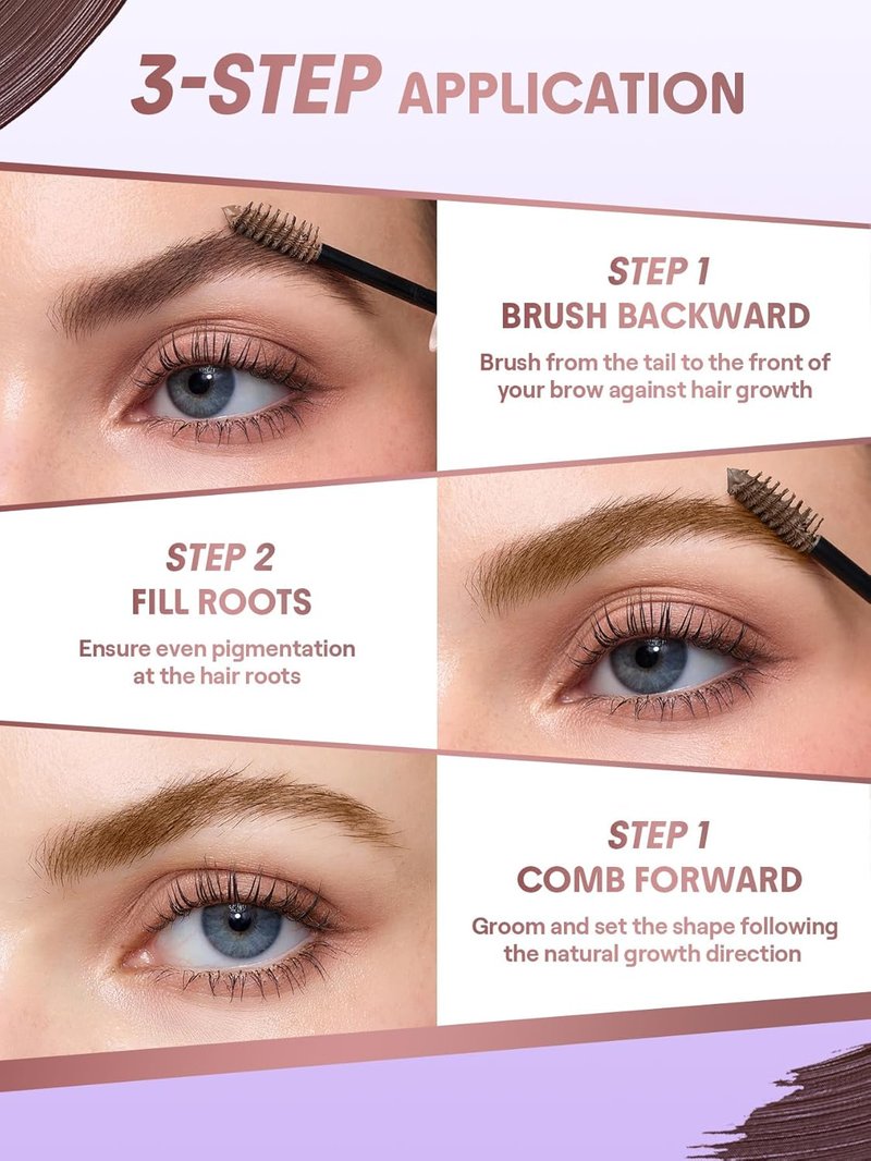 Airy Tinted Volumizing Brow Mousse - Highly Pigmented Eyebrow Gel | Auburn Shade