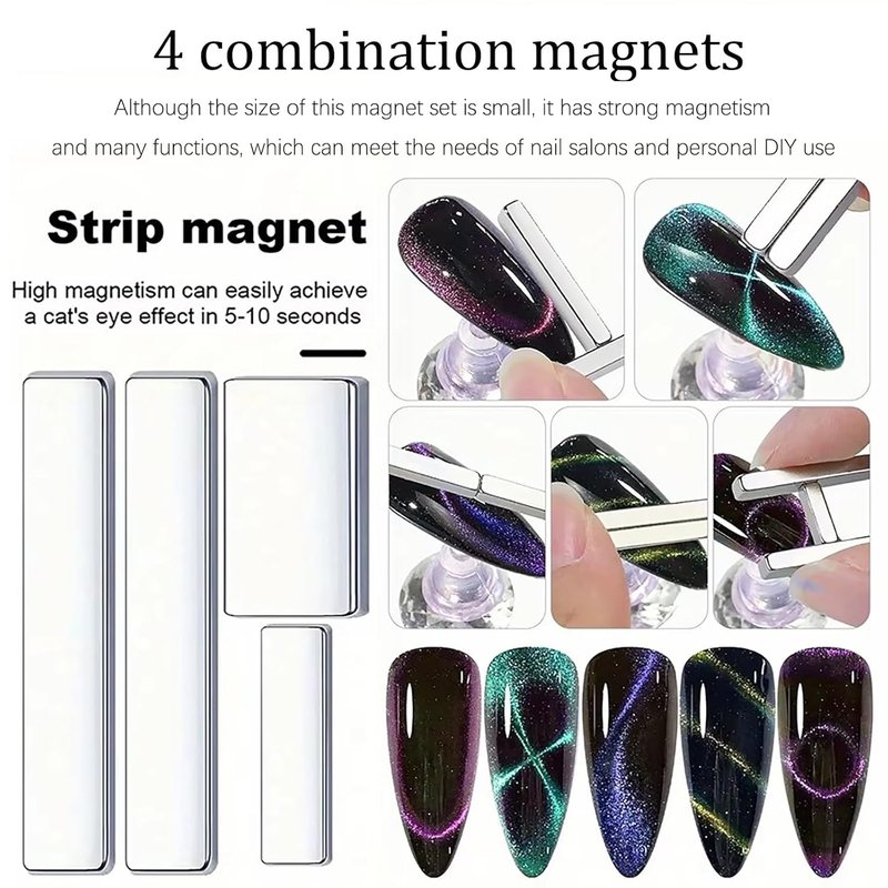 Cat Eye Nail Magnet Tool Set - 38 Pcs Strong Magnetic Gel Polish Tools for DIY Manicure | Nail Art Design Essentials