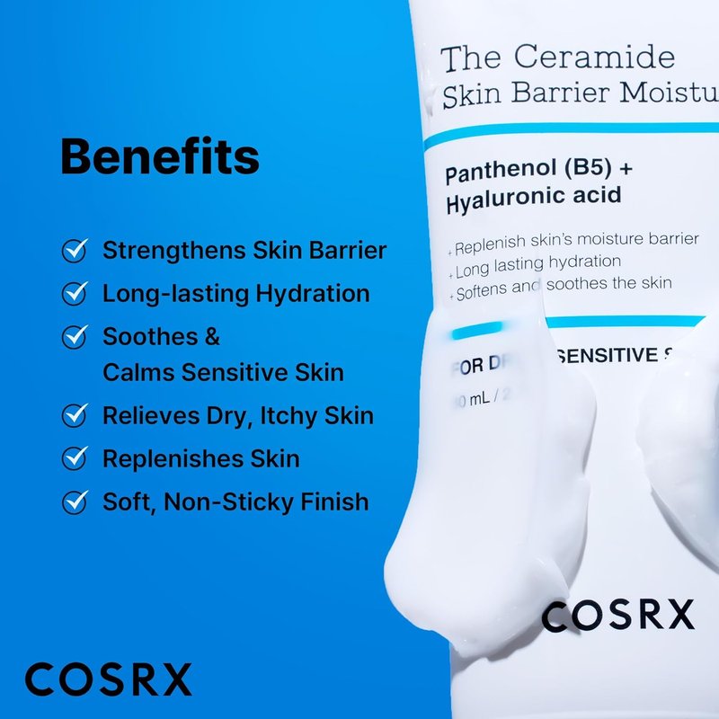 COSRX Ceramide Skin Barrier Moisturizer - Hydrating Face Cream with 7 Ceramides & Hyaluronic Acid | 2.7 oz for Dry, Sensitive Skin