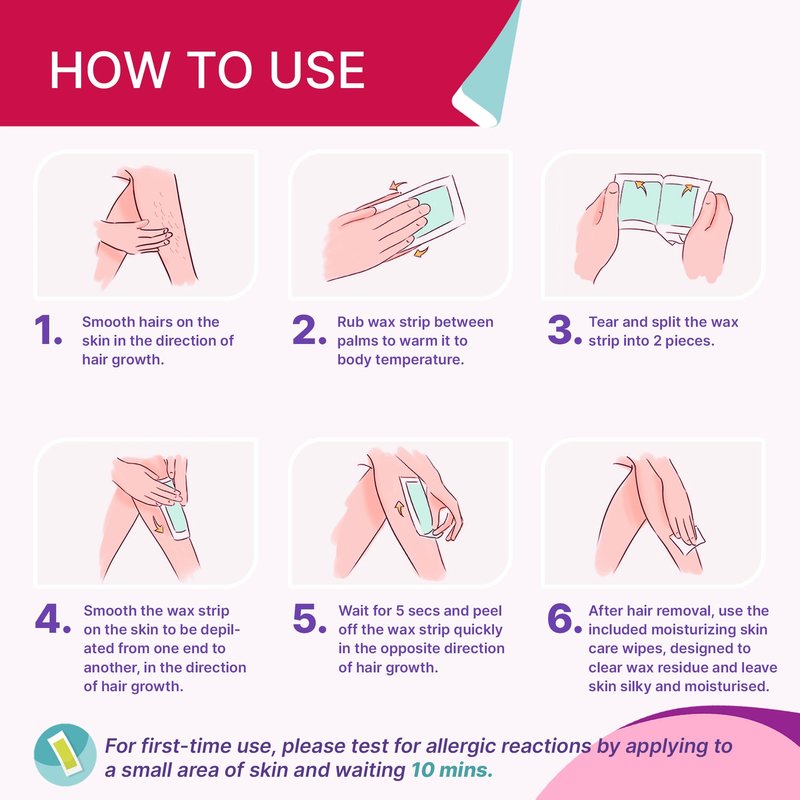 60 PCS Wax Strips for Hair Removal: 40 Body & 20 Facial Hair Removal for Women - Waxing Kit for Women, Face, Eyebrow, Arms, Legs, Chest, Back, Bikini/Brazilian Waxing Strips & 4 Calming Oil Wipes