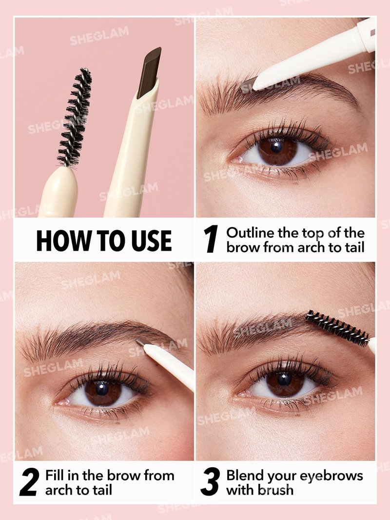 SHEGLAM Better Brows Long Lasting Eyebrow Pencil Dual, Waterproof-Chocolate
