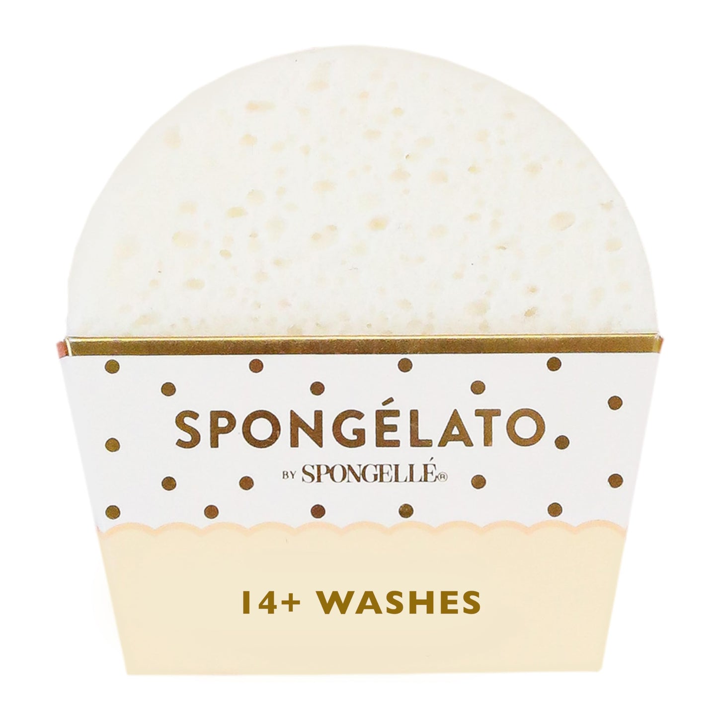 Spongellé Fior de Latte (Vanilla) Spongélato Bath Sponge | Built-In Body Wash & Body Scrubber, Shower Loofah Sponge for Women | 14+ uses