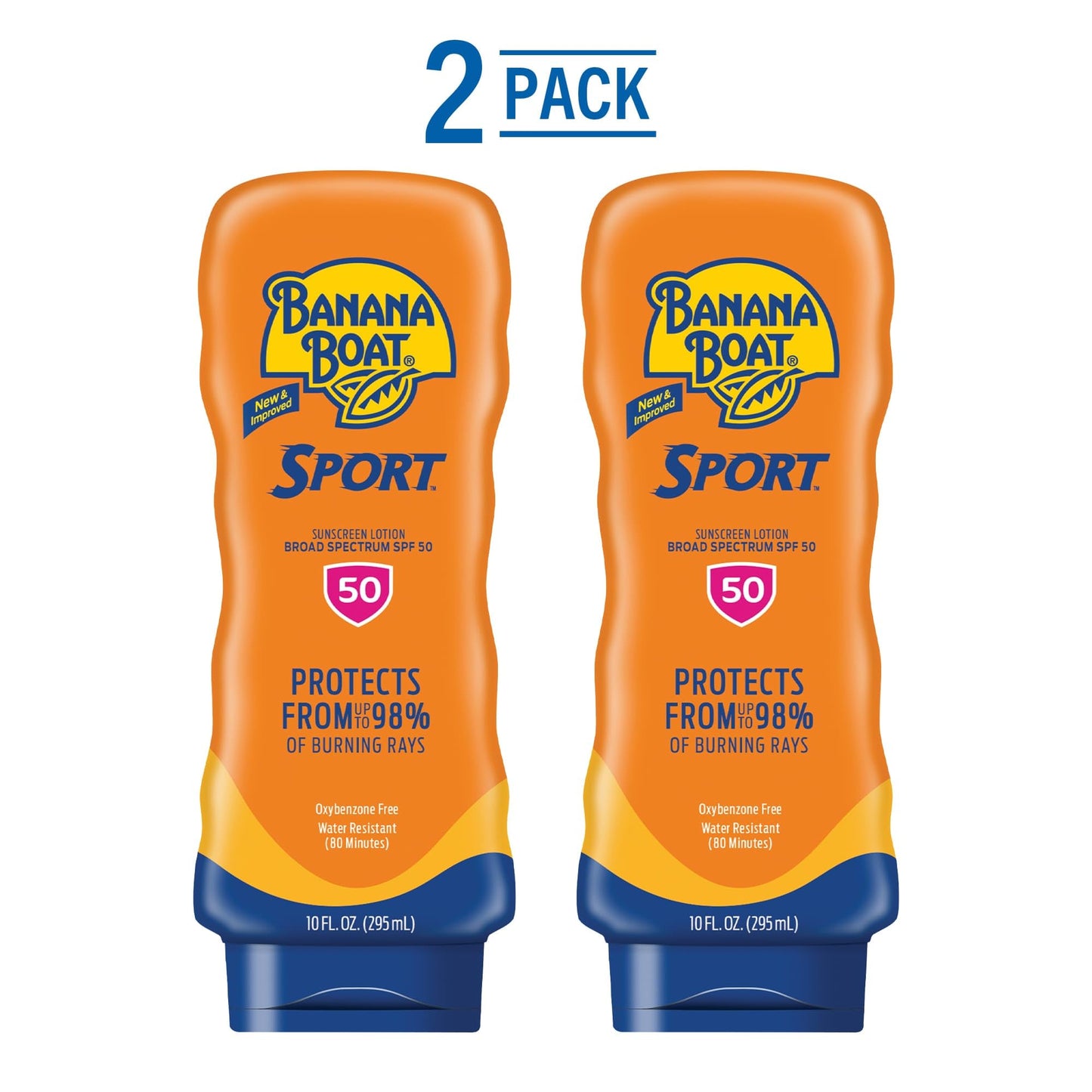 Banana Boat Sport Sunscreen Lotion, SPF 50, 10 Oz Each, Twin Pack
