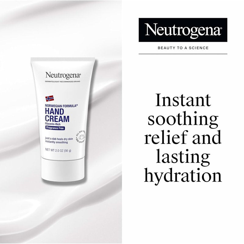 Neutrogena Moisturizing Hand Cream - Fragrance-Free Glycerin Lotion for Dry, Rough Hands | 2 oz