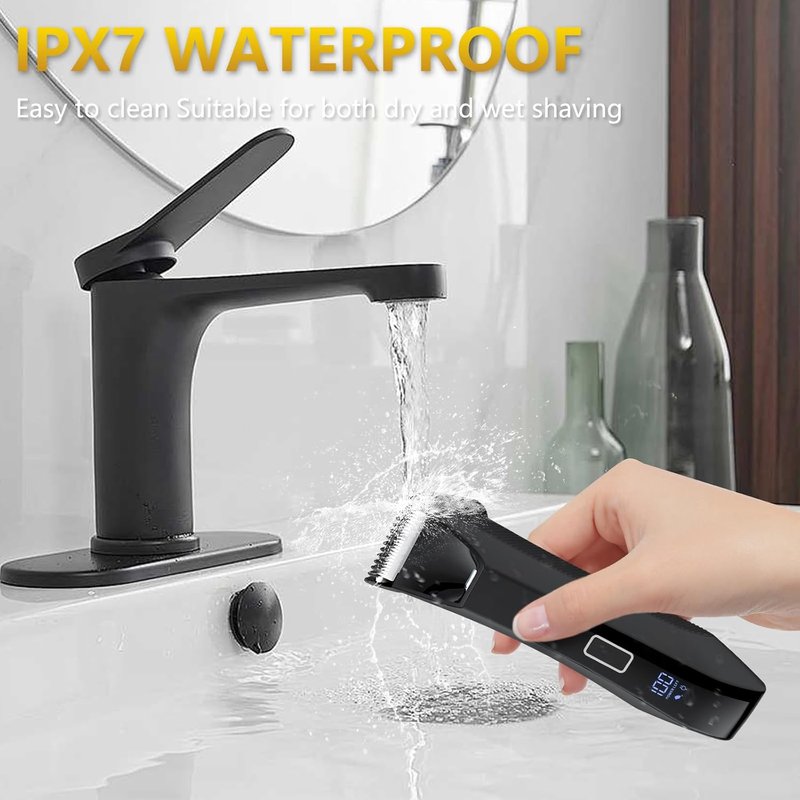 Manscape 3-in-1 Body Trimmer for Men, Groin, Pubic & Ball Hair Shaver No-Nick, Nose Hair Trimmer, Body Groomer for Smooth Shaving, Lightweight with Travel Lock, LED Display, IPX7 Waterproof