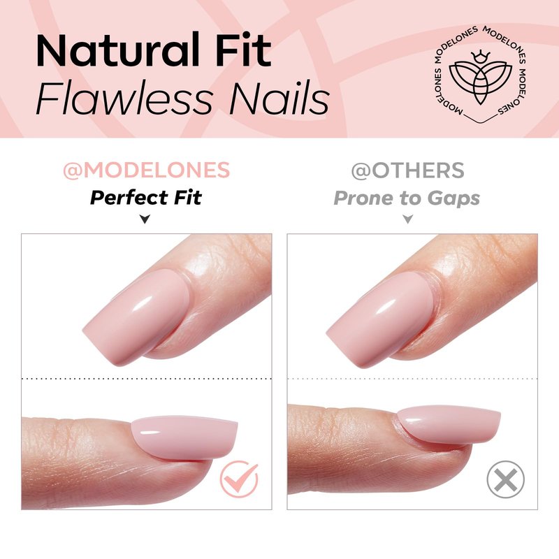 modelones Nude Pink Short Press on Nails, Semi-Transparent Oval Fake Nails Kit Press Ons with Nail Glue, Adhesive Tabs, Nail File, Prep Pad, Manicure Stick, 32Pcs 16 Sizes, Spring Women Girl Gift