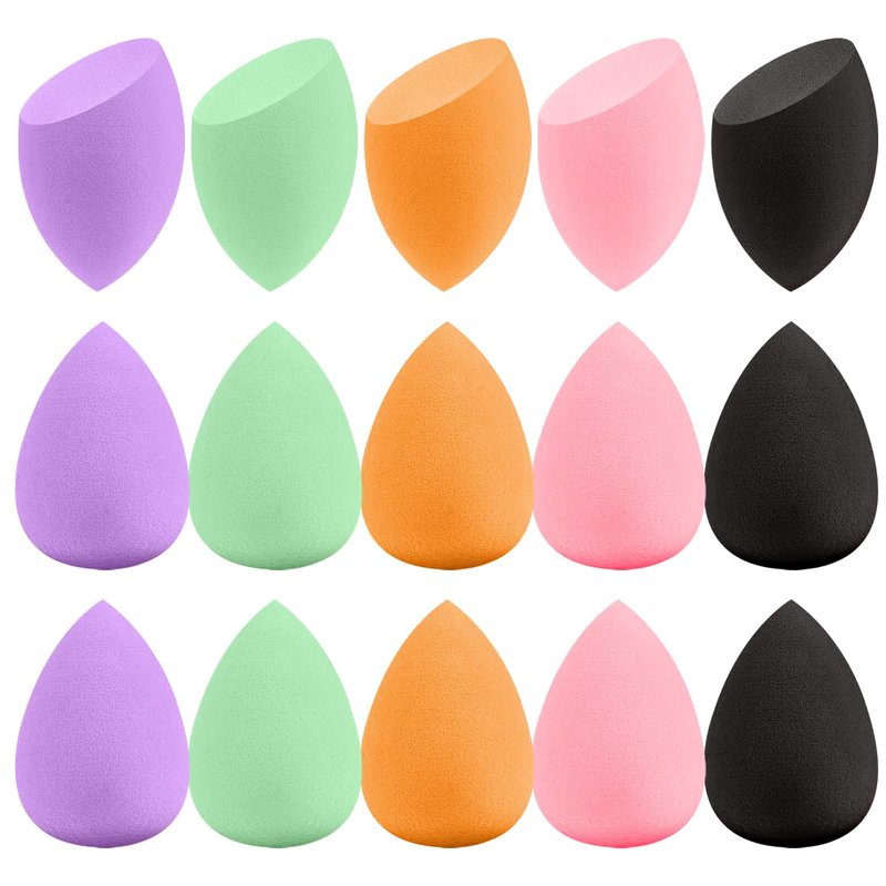 15 Pcs Multicolor Makeup Sponge Set-Individually Wrapped beauty sponges,Soft Latex-Free Low Absorption Sponges, Wet & Dry Use for Flawless Finish Liquid Cream Powder Makeup (15 Pcs Multicolor)