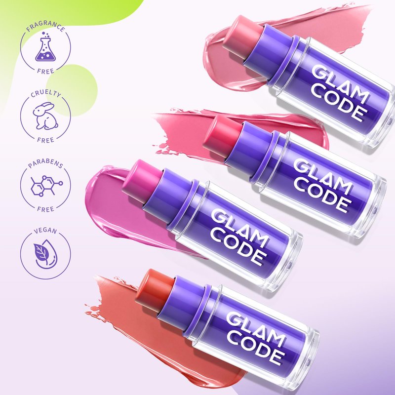 Glam Code Stick Blush for Cheeks - Face Makeup Stick for Eyes, Lips & Cheeks, Multi-Use Cream Blush Balms Set with Natural Flush, Hydrating & Long-lasting丨Vegan & Cruelty-Free - 02#