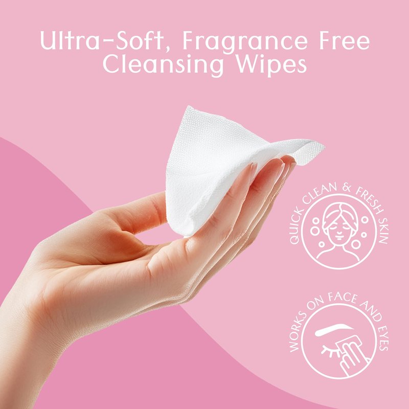 Air Jungles Pink Micellar Makeup Remover Wipes - 25ct Individually Wrapped Travel Size Facial Cleansing Wipes with Vitamin E, Gentle Face Wipes for Sensitive Skin, Gift for Women & Girls