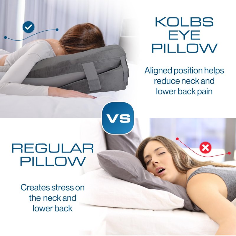 Kolbs Face Down Pillow After Eye Surgery Vitrectomy 2 Sided Warm or Cool. Prone Massage Face Down Pillows BBL After Surgery Stomach Sleeping Memory Foam Washable Cover