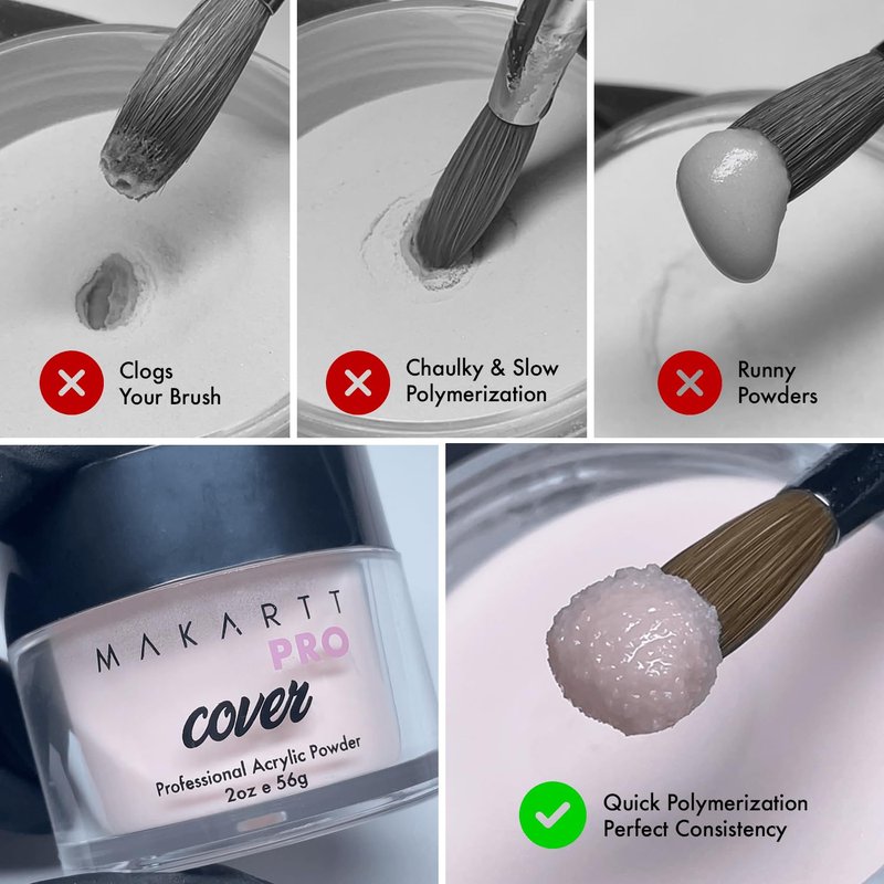 MakarttPro Acrylic Starter Kit for Beginners - Includes Pink & Clear Powder, High-Quality Acrylic Essentials Perfect for Aspiring Professional Nail Technicians