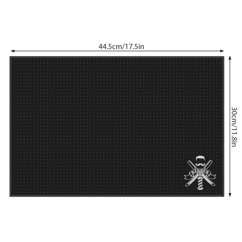 Barber Mat for Clippers, Segbeauty 11.8 x17.5 inches Anti-Slip Flexible Rubber Barber Mat for Stations Scissors Salon Tools Countertop Protection Mat for Bar Service Sink Mat Beauty Salon Station Pad