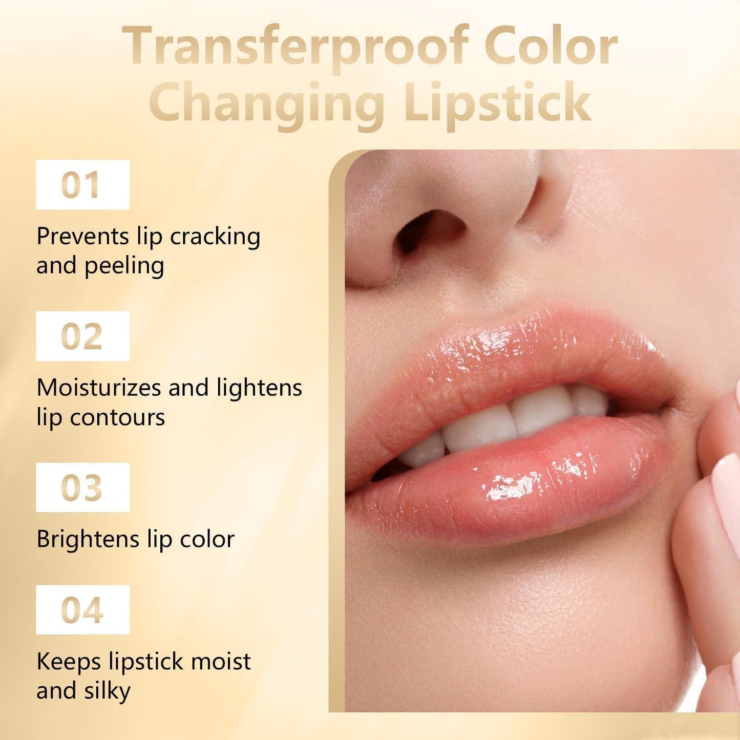YCNASSS Color Changing Lipstick for Older Women, pH Adjusting Clear Lip Gloss, Transfer-Proof, Long-Lasting Hydration, 8+ Hours, 2 Pieces