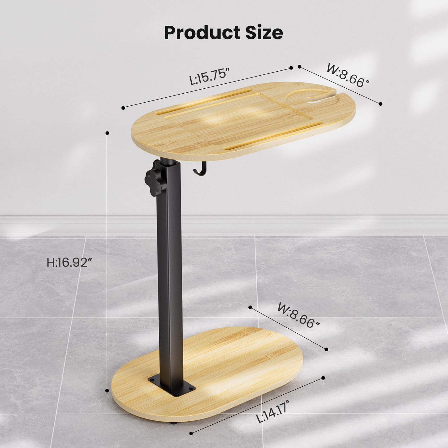 Sunnacate Bamboo Bathtub Table with Adjustable Height, Freestanding Bath Tray Caddy Board Tub Organizer, House Warming Gift, New Home, Anniversary Wedding Gifts, Bridal Shower Gift for Women