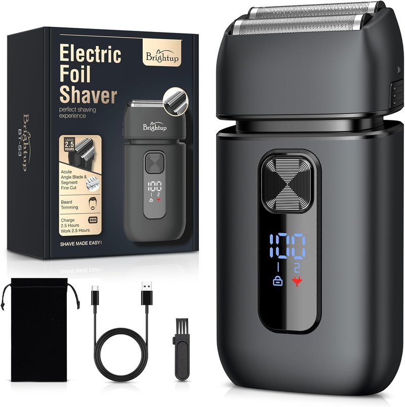 Electric Foil Shaver for Men - Smooth & Close Shaving with Pop-Up Trimmer | Wet/Dry, Travel Lock, LED Display, IPX6 Waterproof