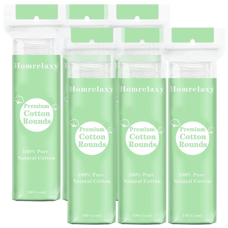 Homrelaxy 600 Count Cotton Rounds, 2.28 Inch Cotton Pads for Face, 100% Cotton Soft Makeup Remover Pads for Toner, Facial, & Sensitive Skin, Lint-Free