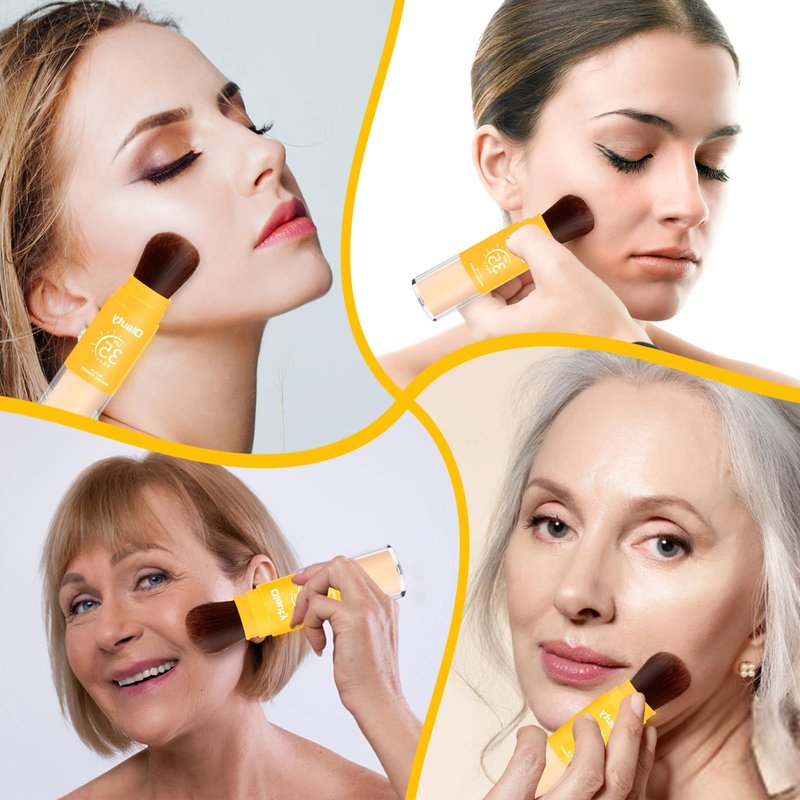 Mineral Powder Sunscreen for Face & Scalp, SPF 35, Brush on Sunscreen Setting Powder, Matte Oil Control Hair Sunscreen Face Powder, Lasting Lightweight Breathable (#01 Translucent)