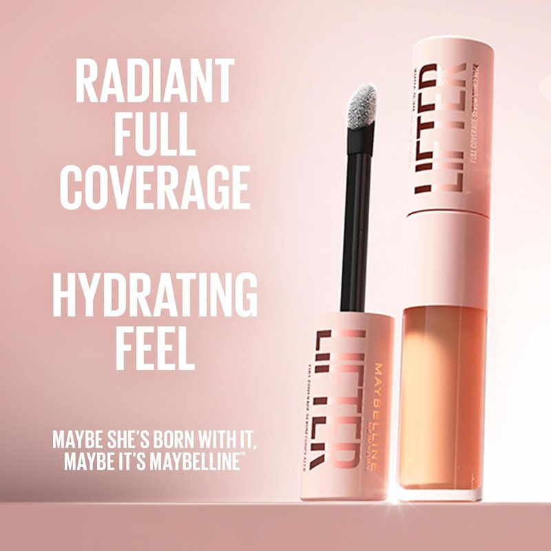 Maybelline Lifter Serum Concealer - Full Coverage Radiant Concealer with 2% Peptides & Caffeine | 20, 1 Count