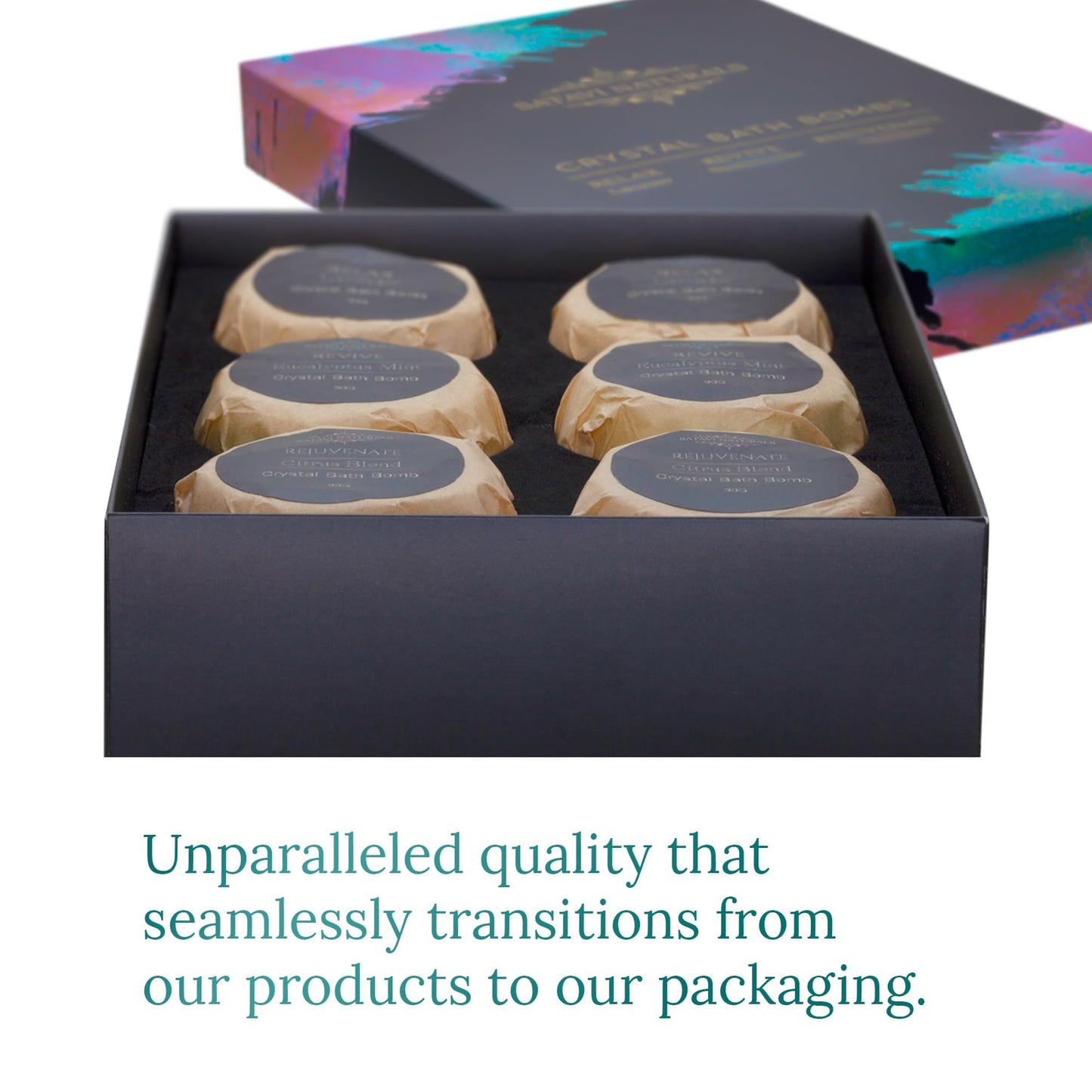 Satavi Naturals Crystal Bath Bombs Gift Set (6 Pack) – Aromatherapy Geode Fizzies with Nourishing Bath Salts – Lavender, Eucalyptus Mint & Citrus – Spa Gifts for Women, Relaxation & Moisturizing