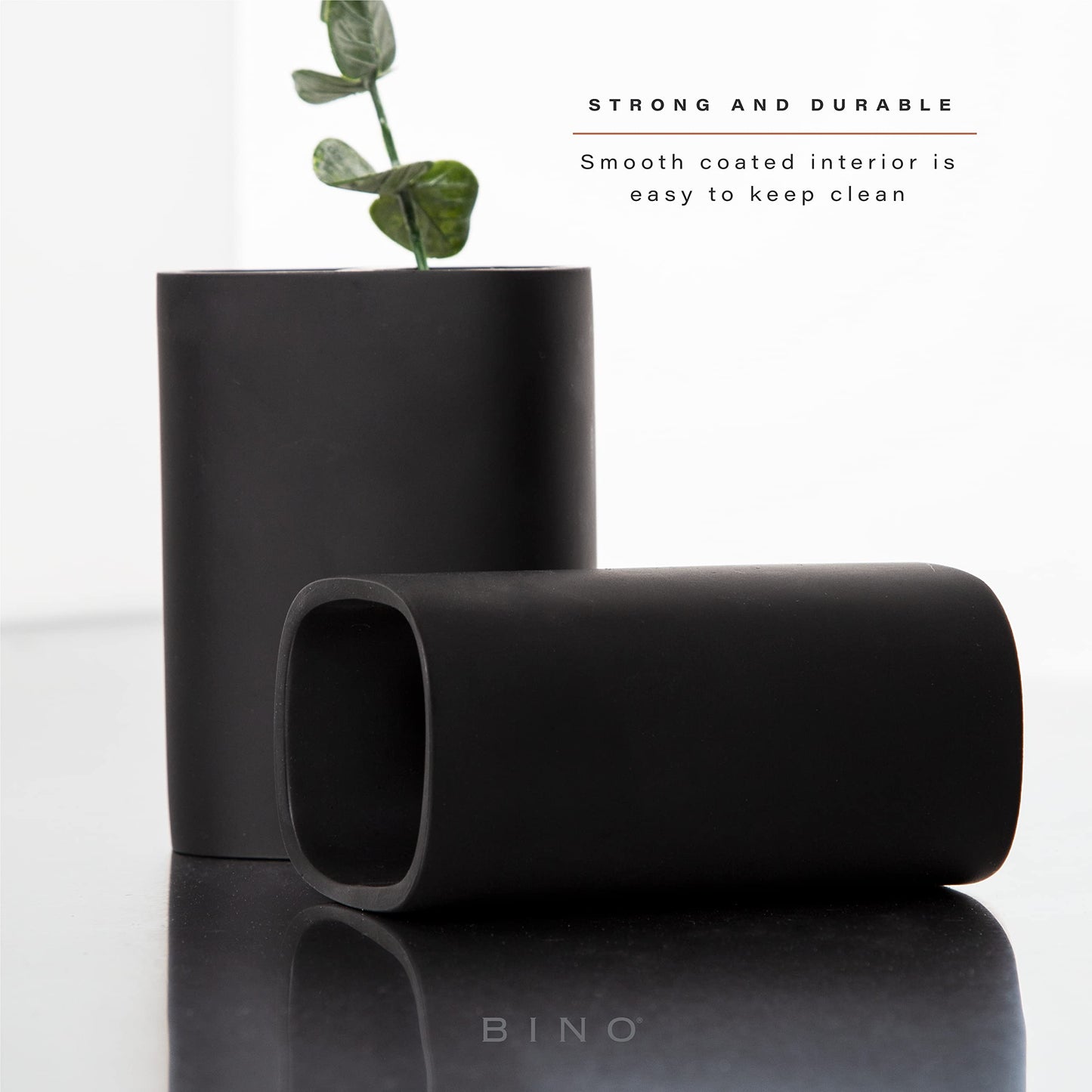 BINO | 3-Piece Bathroom Accessories Set | Stylish Soap Dispenser | Toothbrush Holder and Tumbler for Functional and Elegant Bathroom Decor | Bathroom Essentials | Bathroom Organizer Set & Decor