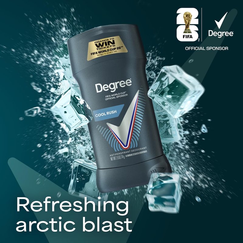 Degree Men Advanced Protection Antiperspirant - Cool Rush 72-Hour Odor Control | 2.7 oz (4 Count)