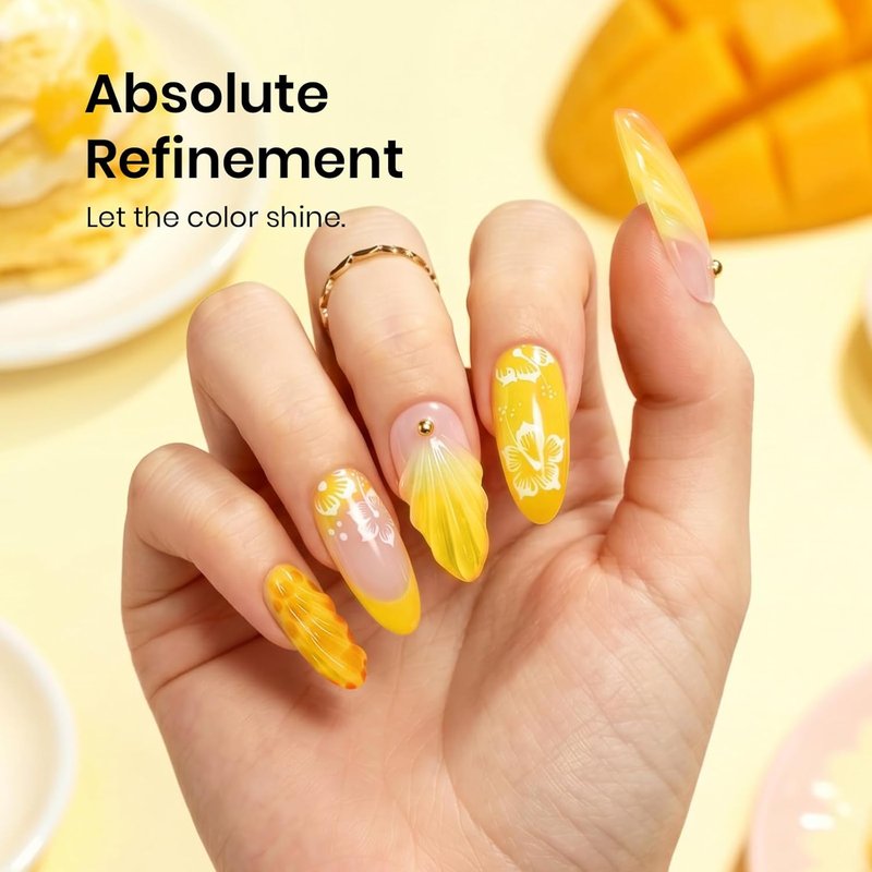 Beetles Yellow Gel Nail Polish - Mango Gelato | 15ML Long-Lasting Soak Off UV LED Summer Nail Art