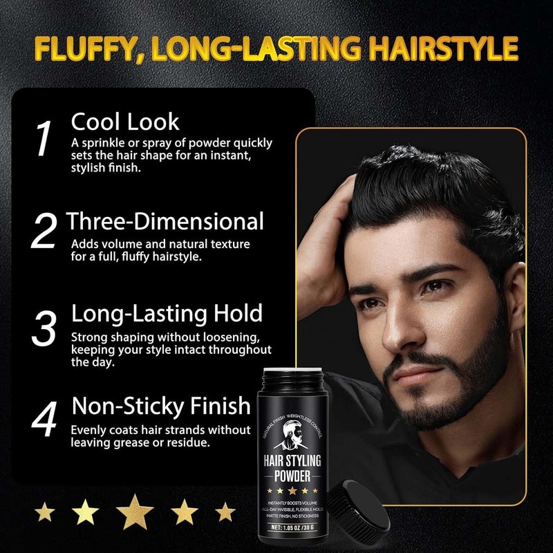 Skiennix Hair Styling Powder - Men's Texture Powder for Volume & Flexible Hold | 30g Matte Finish