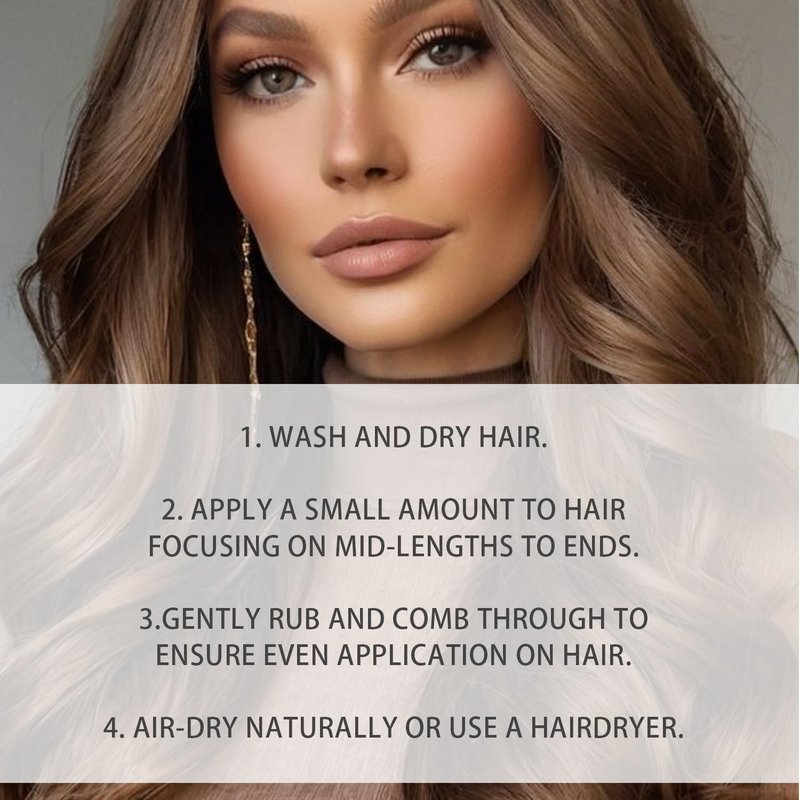 Lanthome Air Dry Cream for Hair – Frizz Control Hair Care Product –Weightless Styling Cream - Enhances Natural Texture Appearance, 12-Hours Smooth Finish – 3.38 oz（100mL）