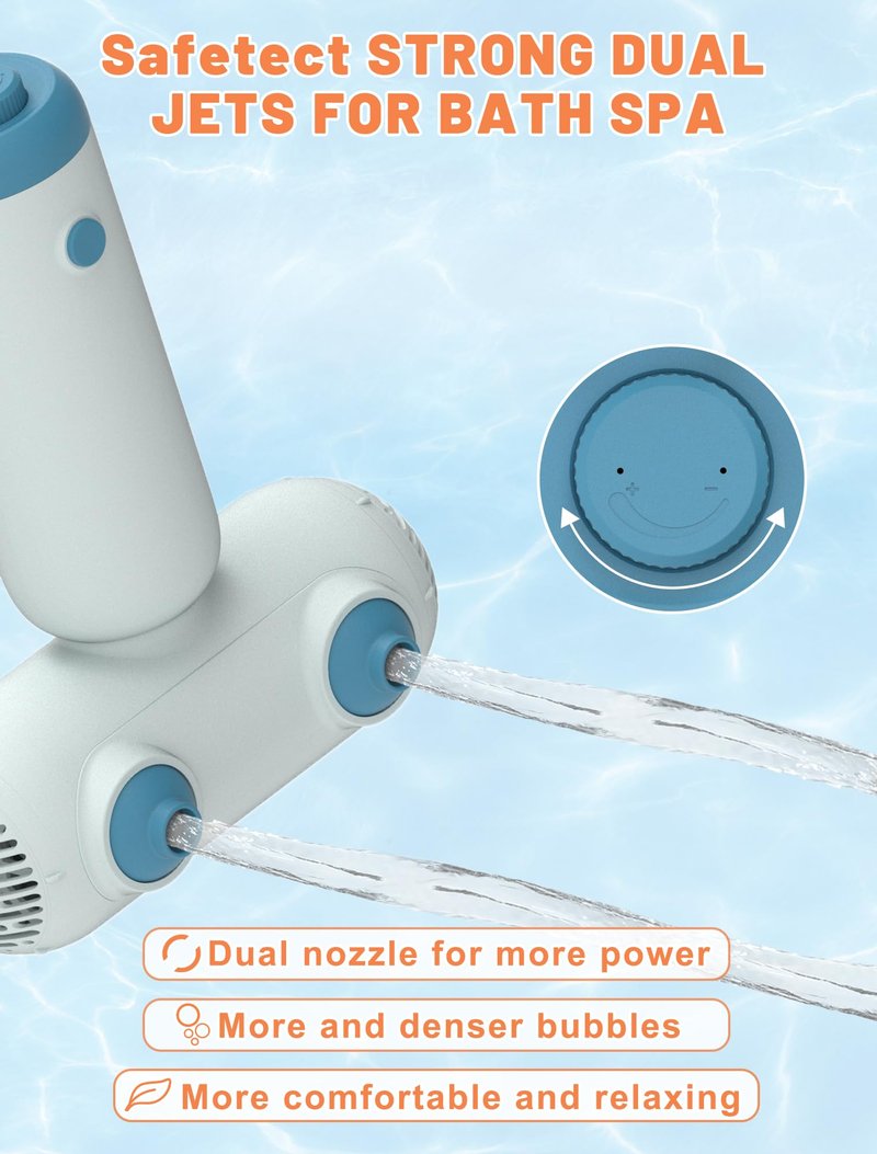 Safetect Dual Bath Jets for Tub, IP67 Waterproof & 12.73 ft Extension Cord, Bathtub Spa Jet for Tub, Home SPA, Bubble Baths Relaxing After Work, Exercise