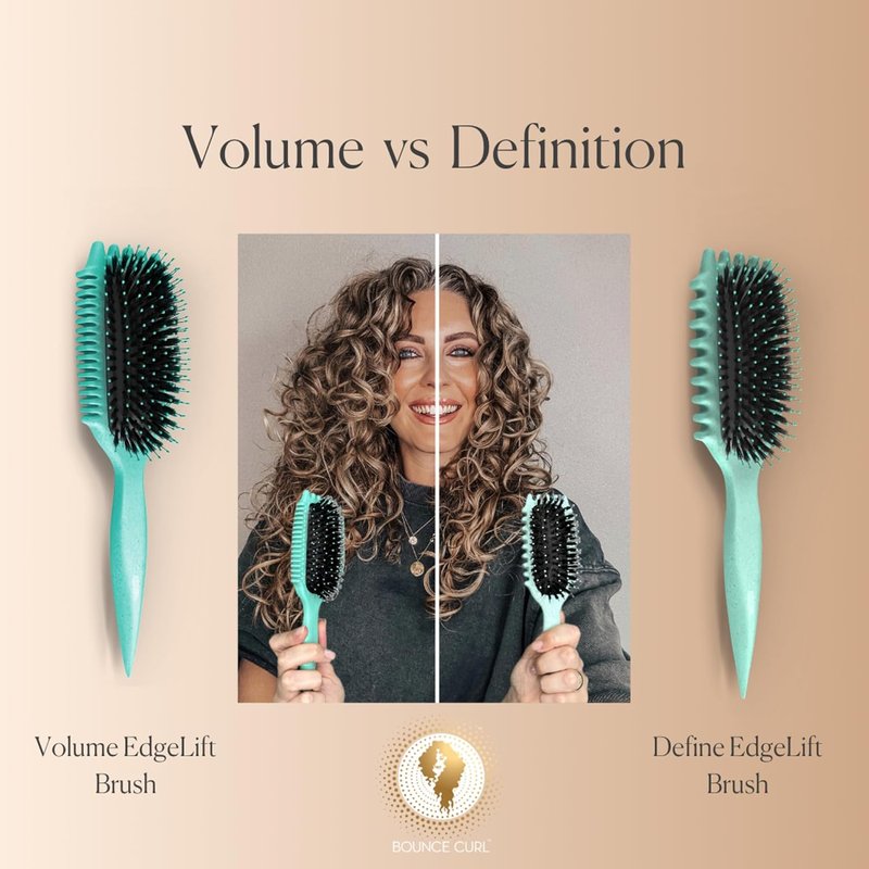 Bounce Curl Teal Volume EdgeLift & Teal Define EdgeLift Brush Bundle for Curly Hair