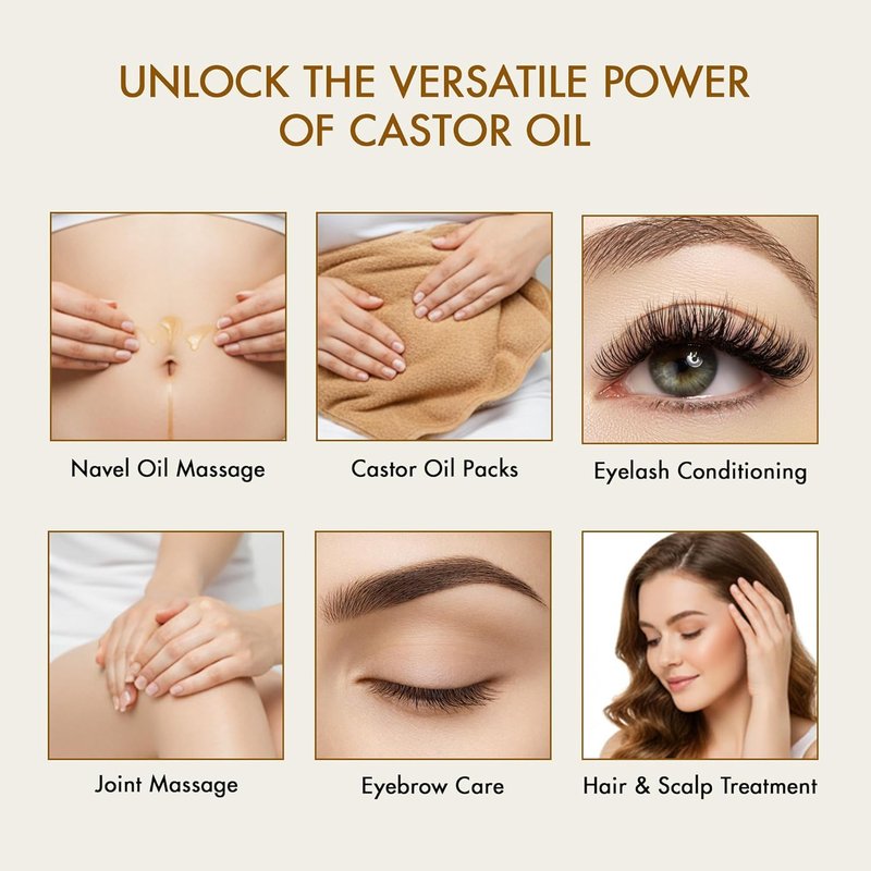 Majestic Pure Castor Oil - 100% Pure & Natural Cold Pressed Hair Growth Oil | USDA Organic 8 Fl Oz