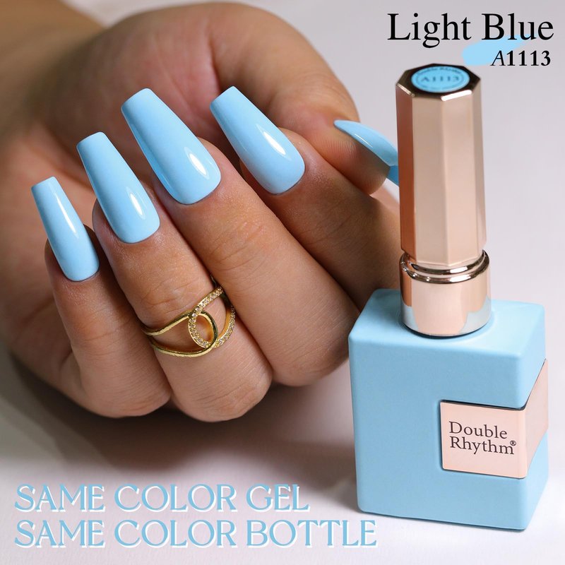 Double Rhythm 15ML Gel Polish Pure Sheer Same Color Same Bottle Soak Off Gel Polish Art Manicure Salon DIY at Home for Women (Dark Blue-A1335)