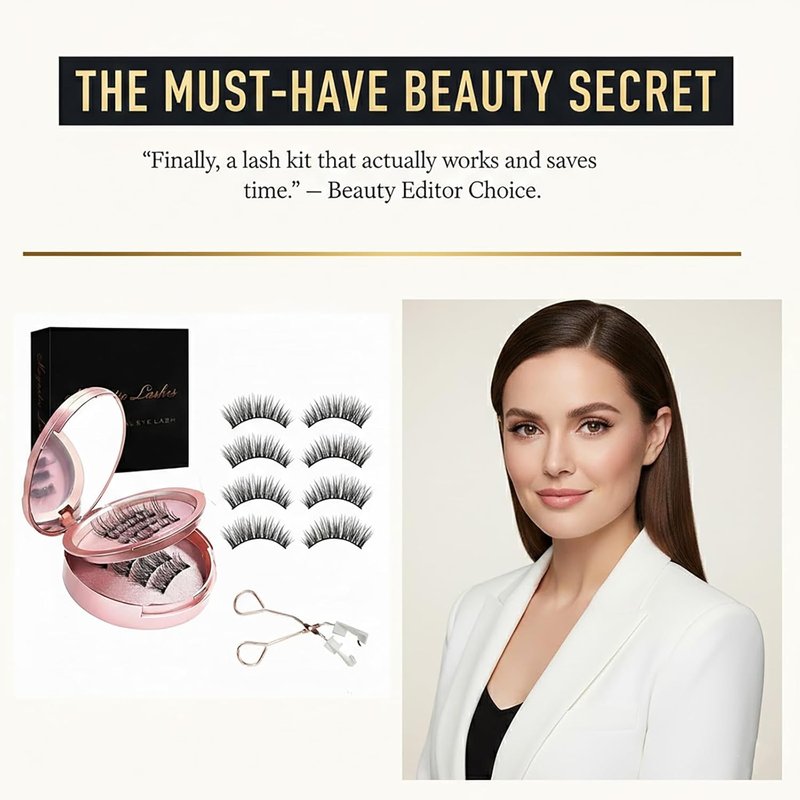 Magnetic Eyelashes - Easy Application with Applicator Tool | Natural Look & Reusable