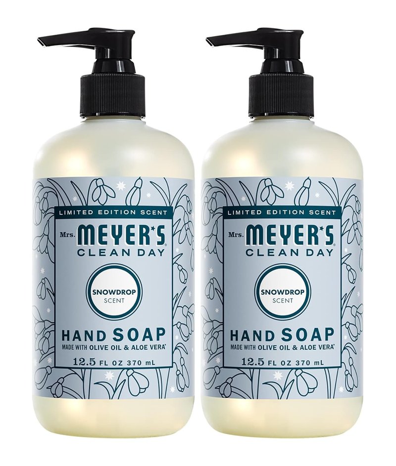 Mrs. Meyer's Clean Day Liquid Hand Soap - Snow Drop Scent | 12.5 Fl Oz (Pack of 2)