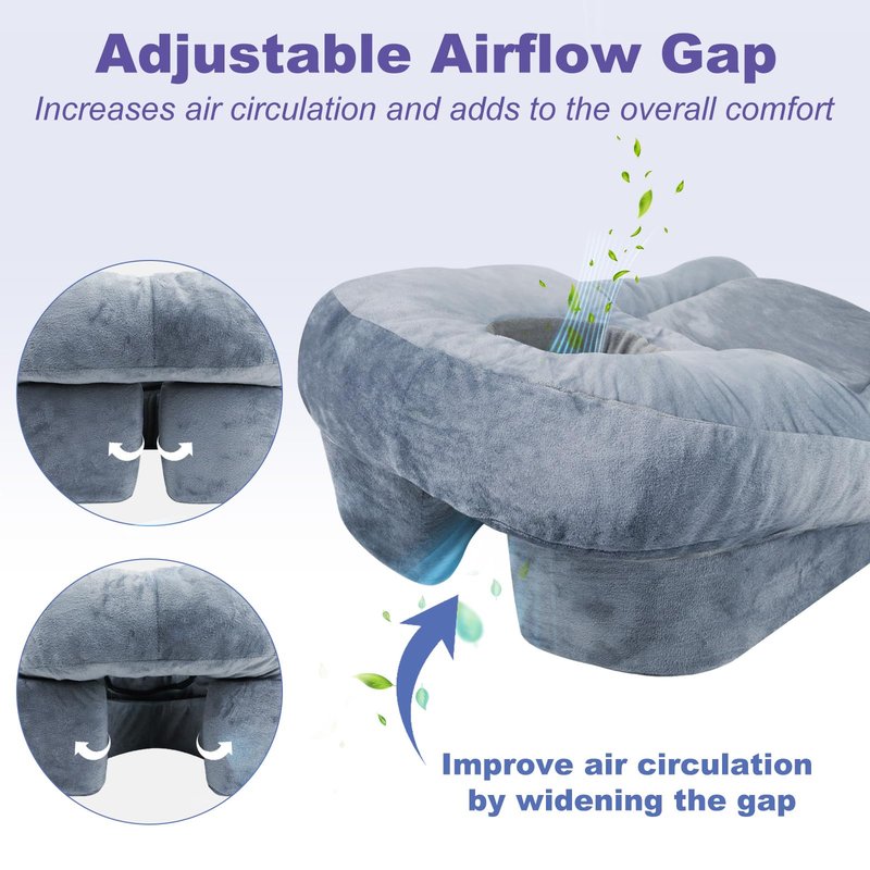 HOMCA Face Down Pillow After BBL or Eye Surgery - Home Massage Pillow Stomach Sleeping Face Down for Bed with CertiPUR-US Certified Memory Foam and Removable Cover