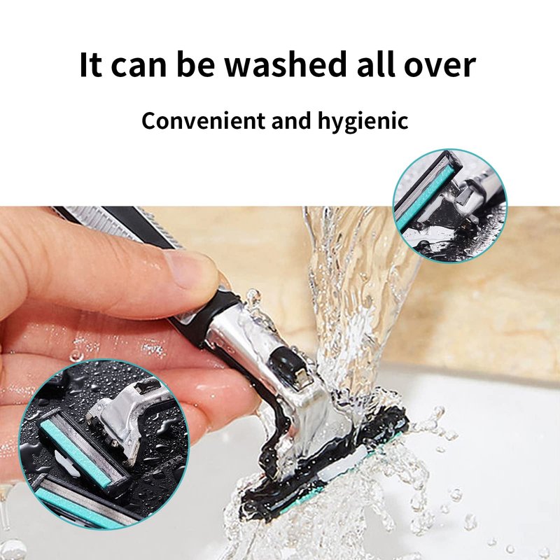 Razors for men Shaving,2-Blade mens Razor Includes 1 Handles and 30 Replaceable razor head, Non-Slip Travel Carry Shaver for men Pack