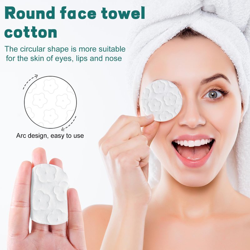 Premium Cotton Rounds for Face, 300 Count Makeup Remover Pads, 100% Pure & Natural Facial Cleansing Round Pads, Hypoallergenic, Lint-Free