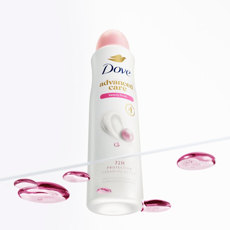 Dove Advanced Care Antiperspirant Deodorant Spray Beauty Finish 3 Count To help skin barrier repair after shaving by boosting skin's ceramide levels 72-hour for Soft Underarms 3.8 oz