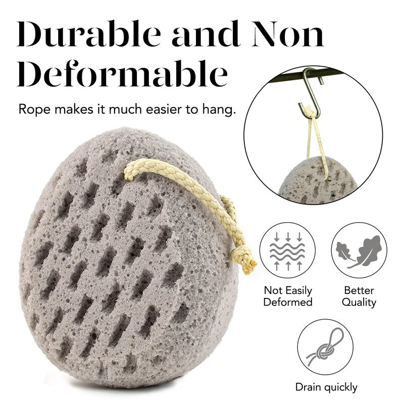 BAIMEI IcyMe Bath Sponge 2-Pack -Shower Loofah Body Scrubber with Gentle Exfoliation & Quick Lathering, Pink Grey Shower Pouf
