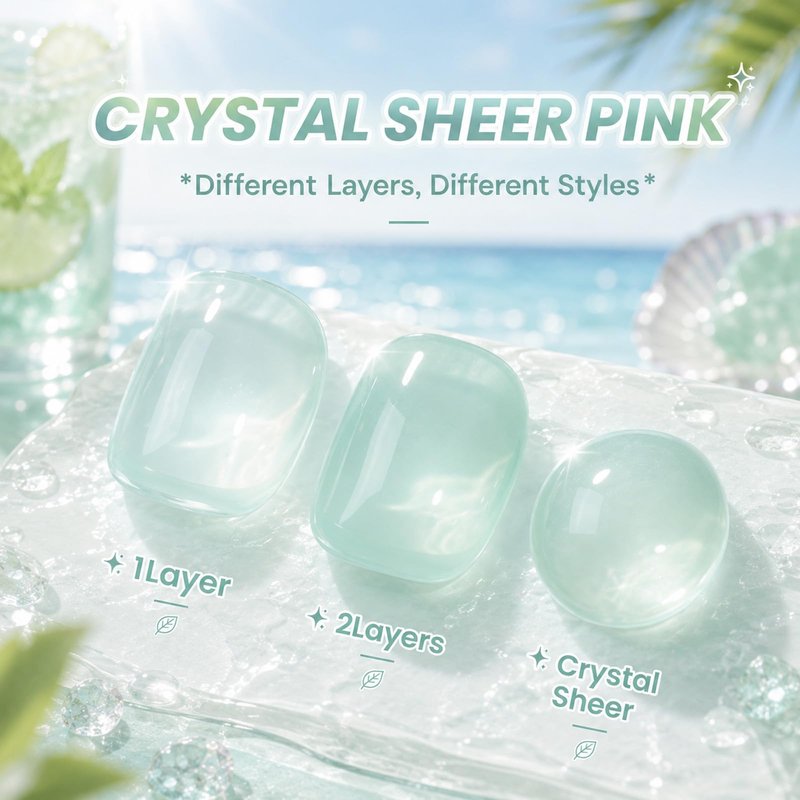 Beetles Mint Green Gel Nail Polish - 15ML Mint Mambo Summer Jelly Gel Nail Polish Sheer Translucent Effect Soak Off UV Nail Art Salon Home DIY Manicure Gift for Women