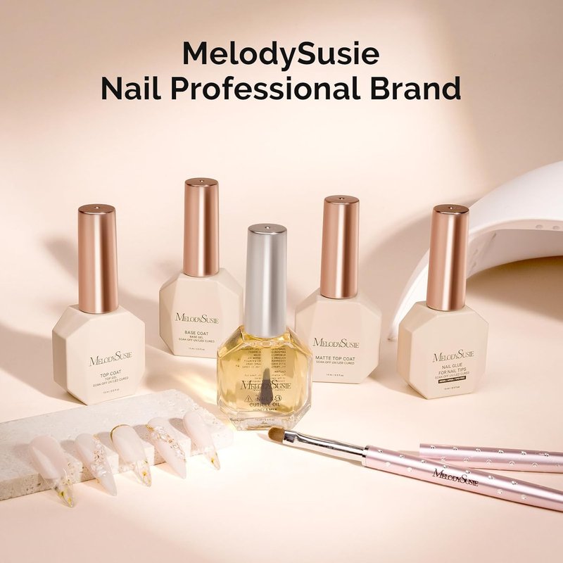 MelodySusie Builder Gel Set - No Wipe Glossy Finish, Long-Lasting Shine | 3 Pcs 15ml Clear for Nail Art & Manicure
