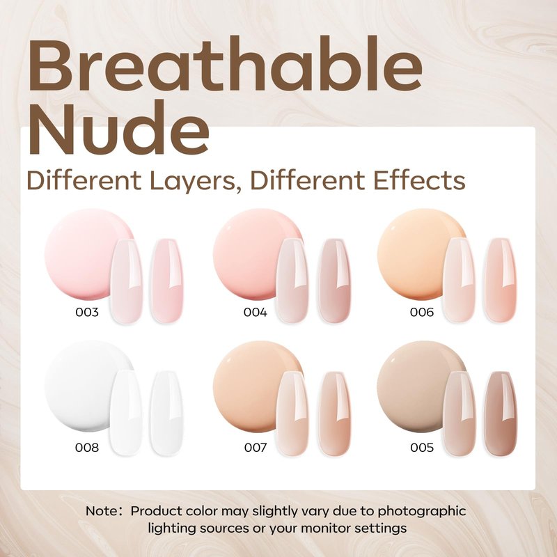 modelones Gel Polish Builder Nail Gel, Base Colors 8-in-One Jelly Caramel Brown Nude Pink Clear Builder Nail Gel Polish for Hard Extension Rubber Lamp Cured 6 Colors