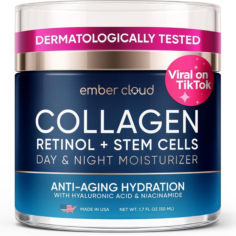 Regine Switzerland Anti-Aging Collagen Face Cream - Hydrating Day & Night Moisturizer with Retinol & Hyaluronic Acid - 1.7 Oz