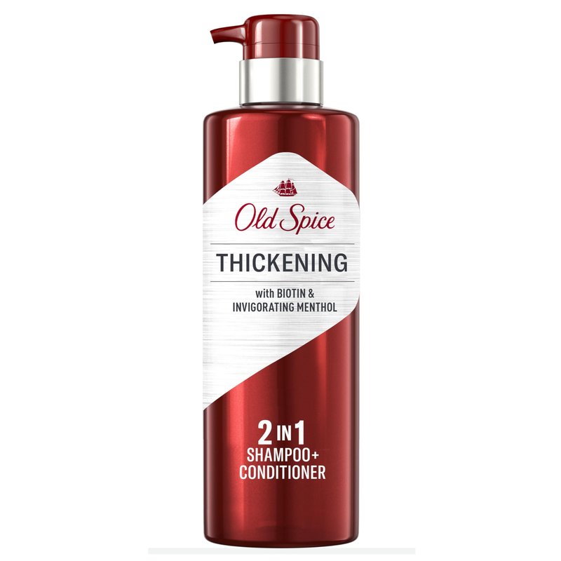 Old Spice Mens Thickening 2-in-1 Mens Shampoo and Conditioner with Biotin and Invigorating Menthol, 17.9 oz