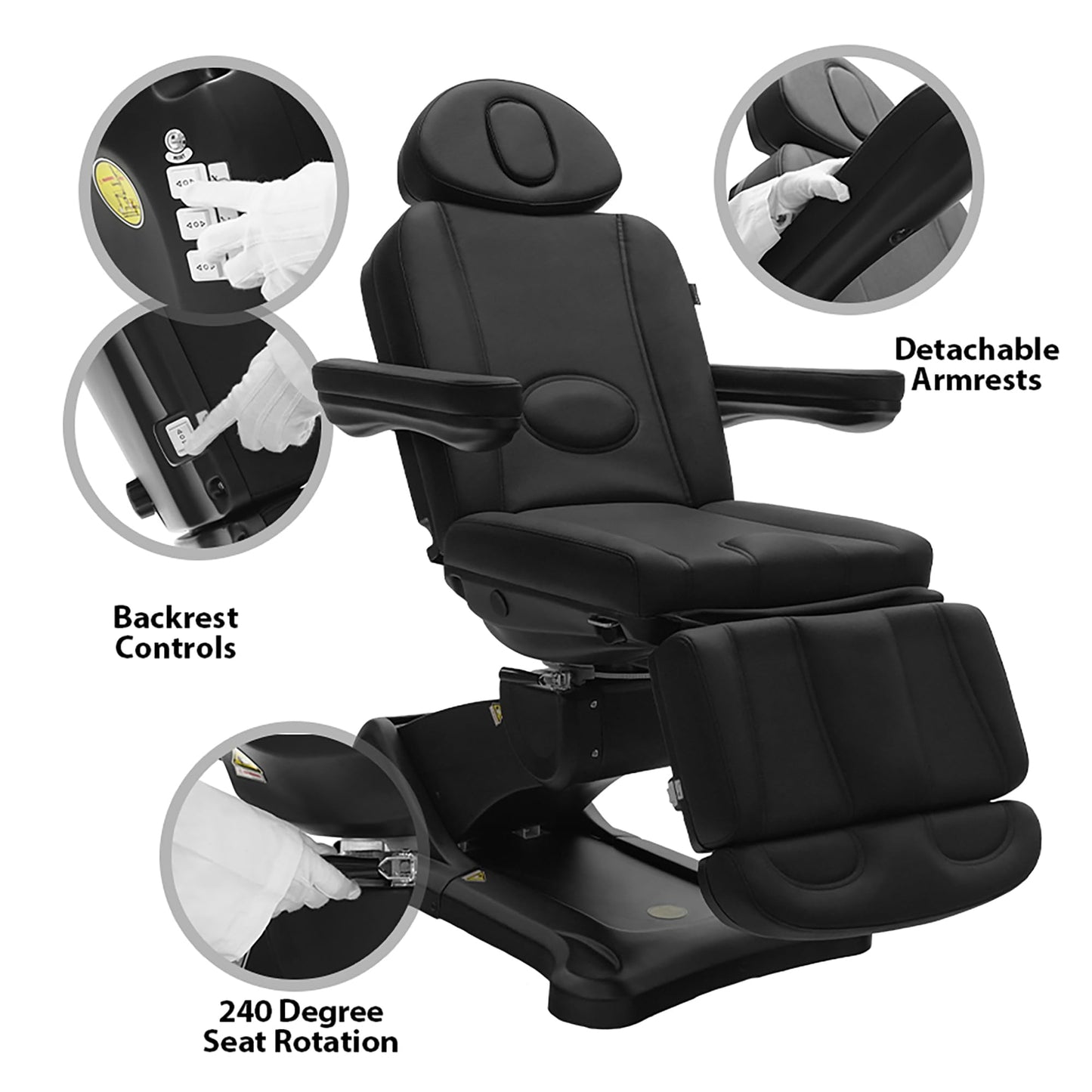SKINACT Malibu Electric Medical Spa Treatment Table Black